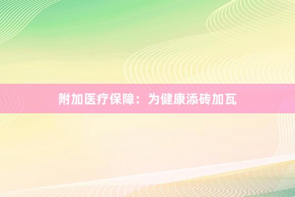 附加医疗保障：为健康添砖加瓦